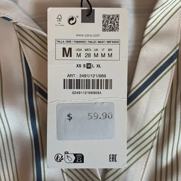 NWT Zara Short Striped Dress Size M - Picture 5 of 8